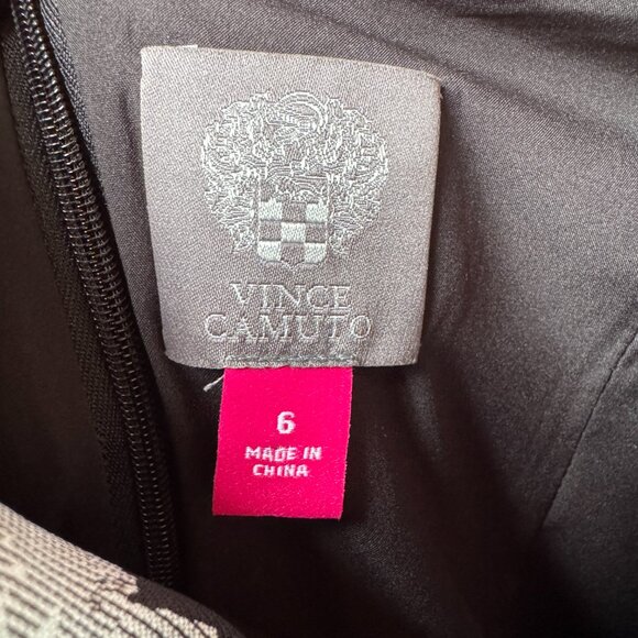 EUC Vince Camuto Black Floral Jacquard Off-the-Shoulder Formal Dress - Women's 6 - Picture 3 of 13